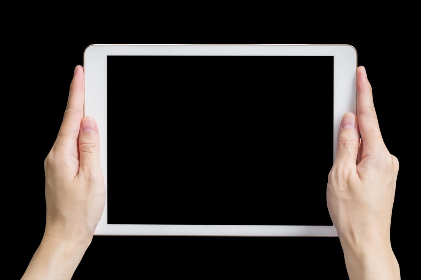 Hands holding a tablet displaying the CodingHatch workflow dashboard